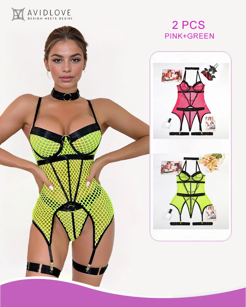 2 Packs Fishnet Mesh Corset Lingeries