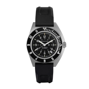 41mm Steel Navigator w/ Date Automatic (SSNAV-D AUTO) on Black 3-Piece Rubber Strap Kit