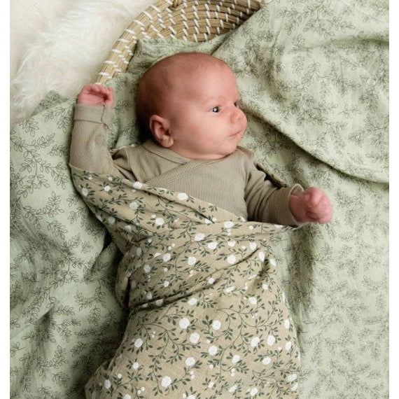 A Little Lovely Company Muslin Cloth XL: Leaves - Sage