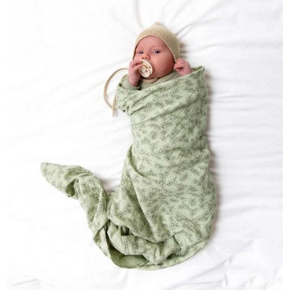 A Little Lovely Company Muslin Cloth XL: Leaves - Sage
