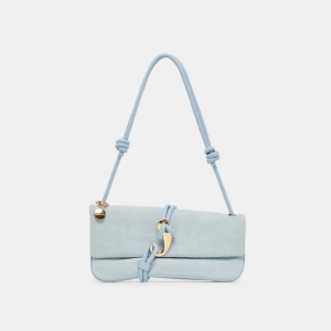 ALICE SHOULDER BAG BLUE SUEDE