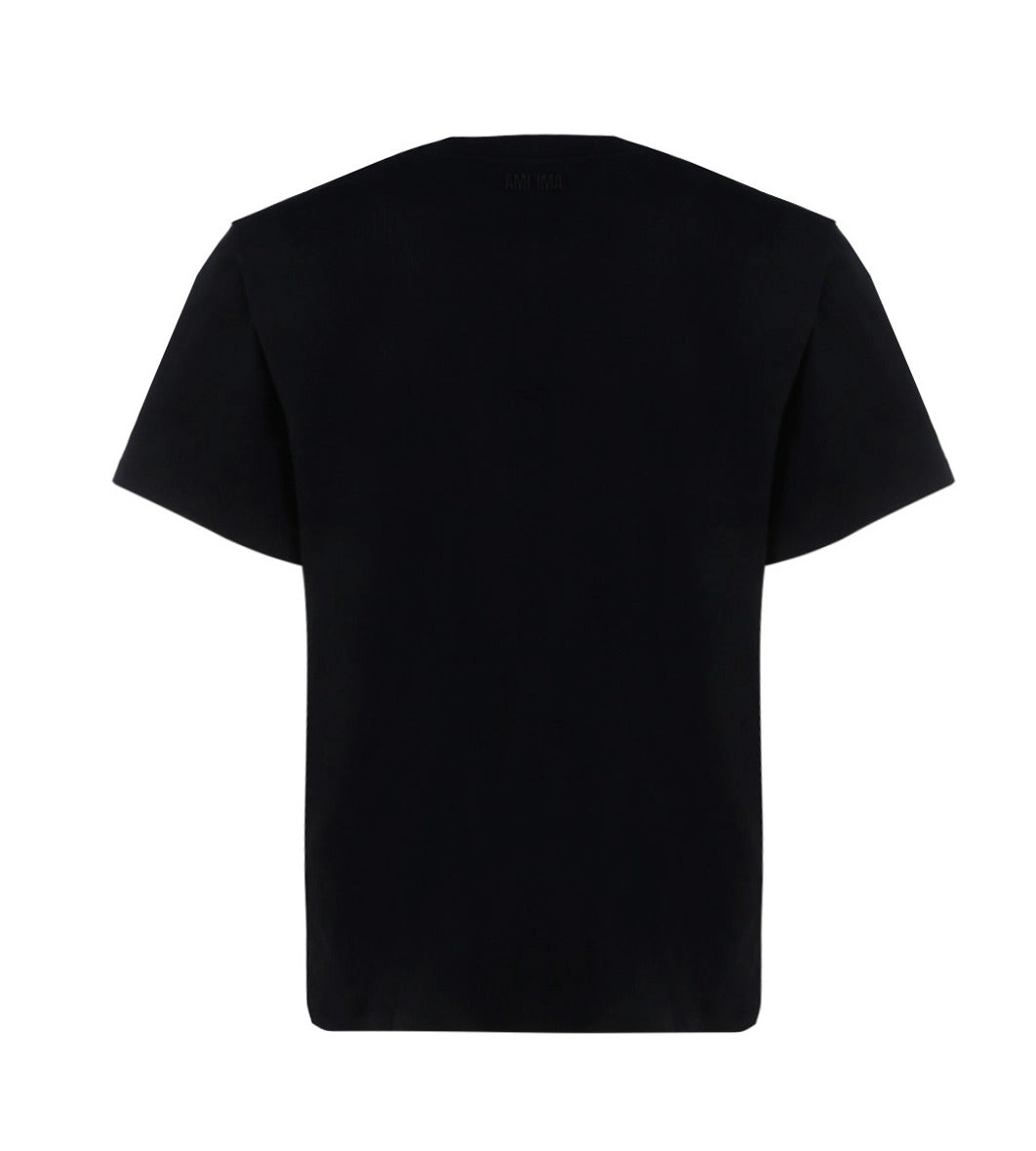 AMI Logo Embroidered Crewneck T-Shirt