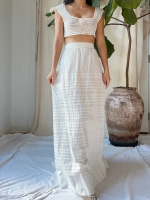 Antique Cotton Skirt - S