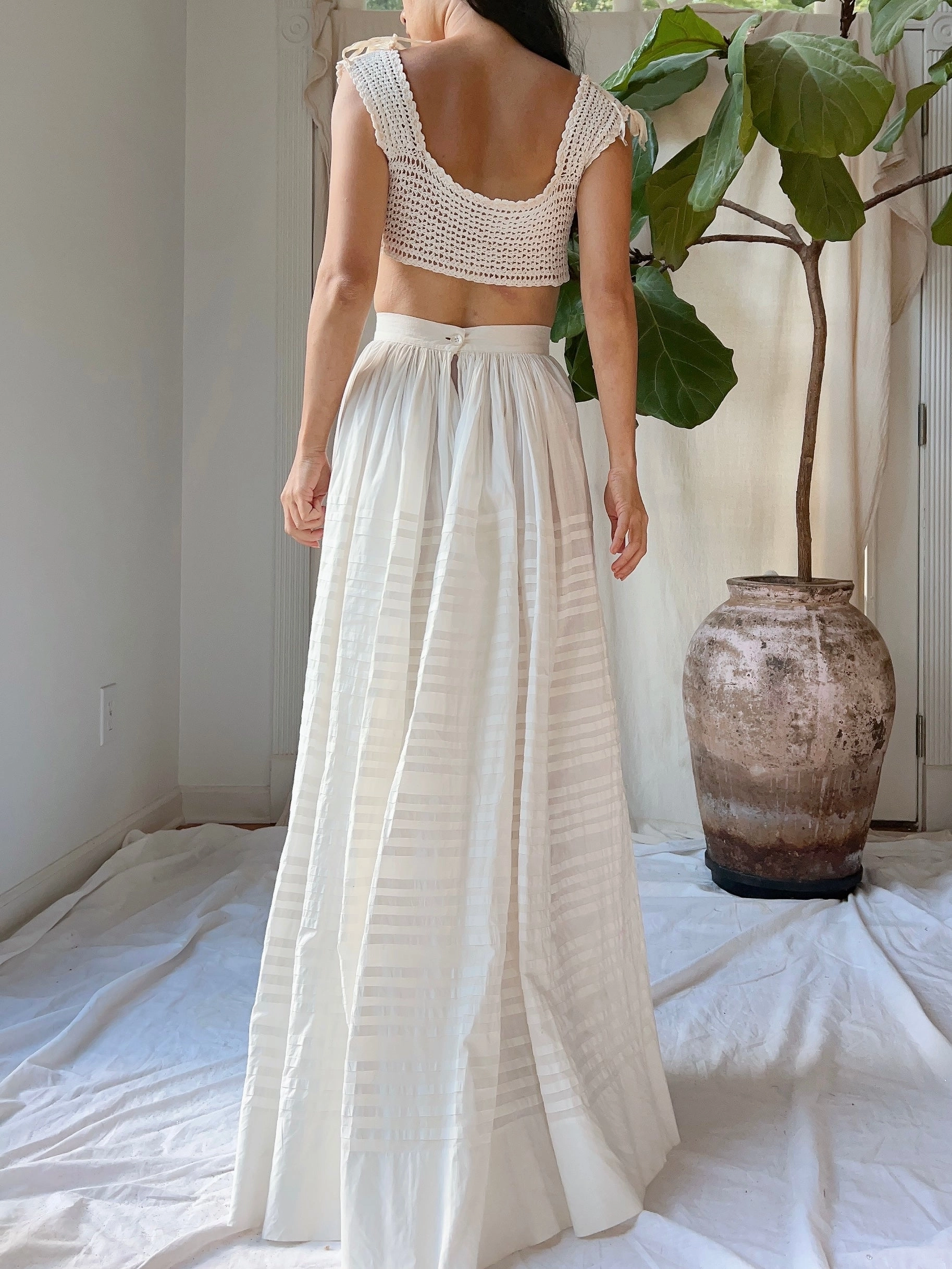 Antique Cotton Skirt - S