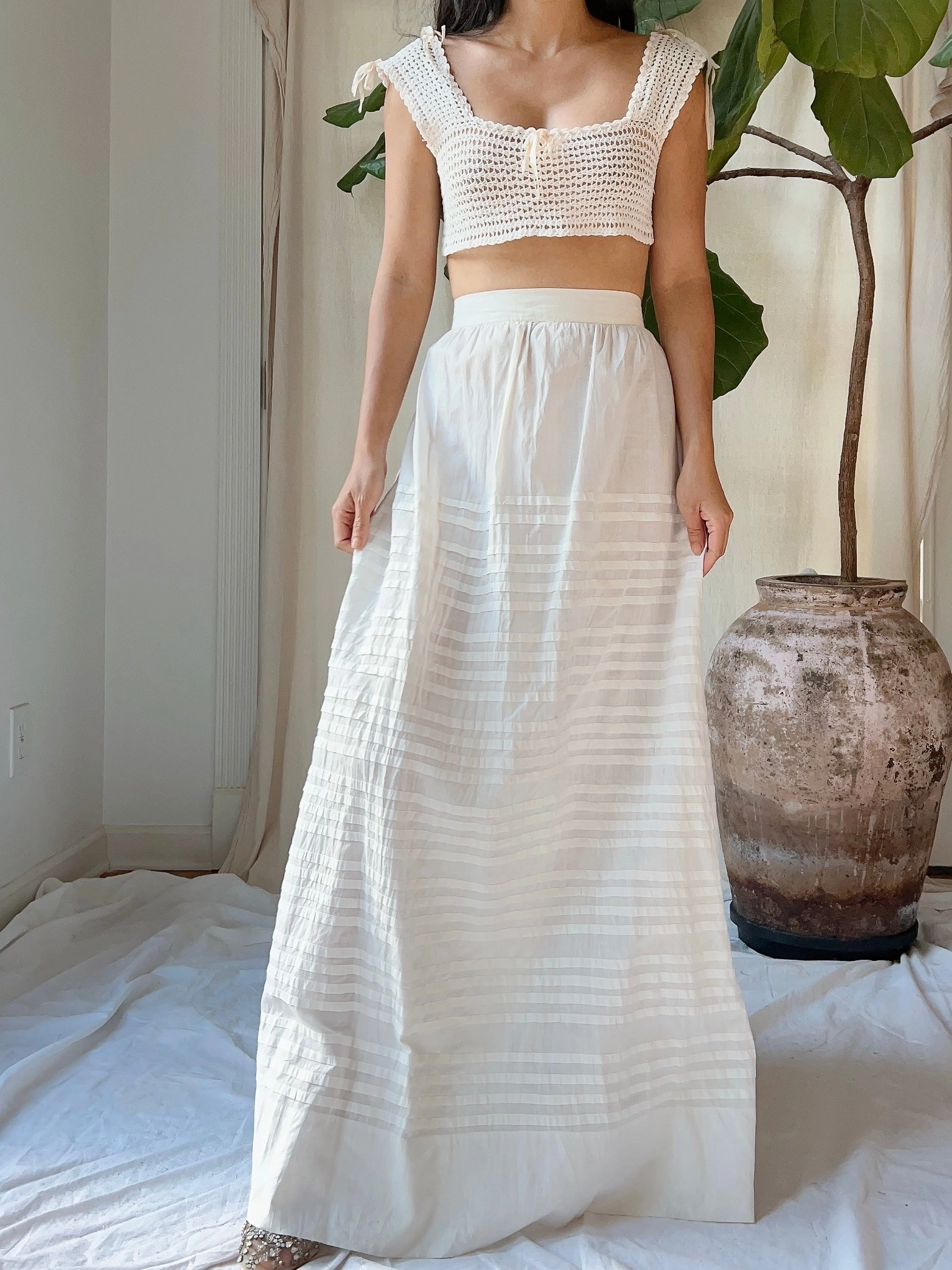 Antique Cotton Skirt - S