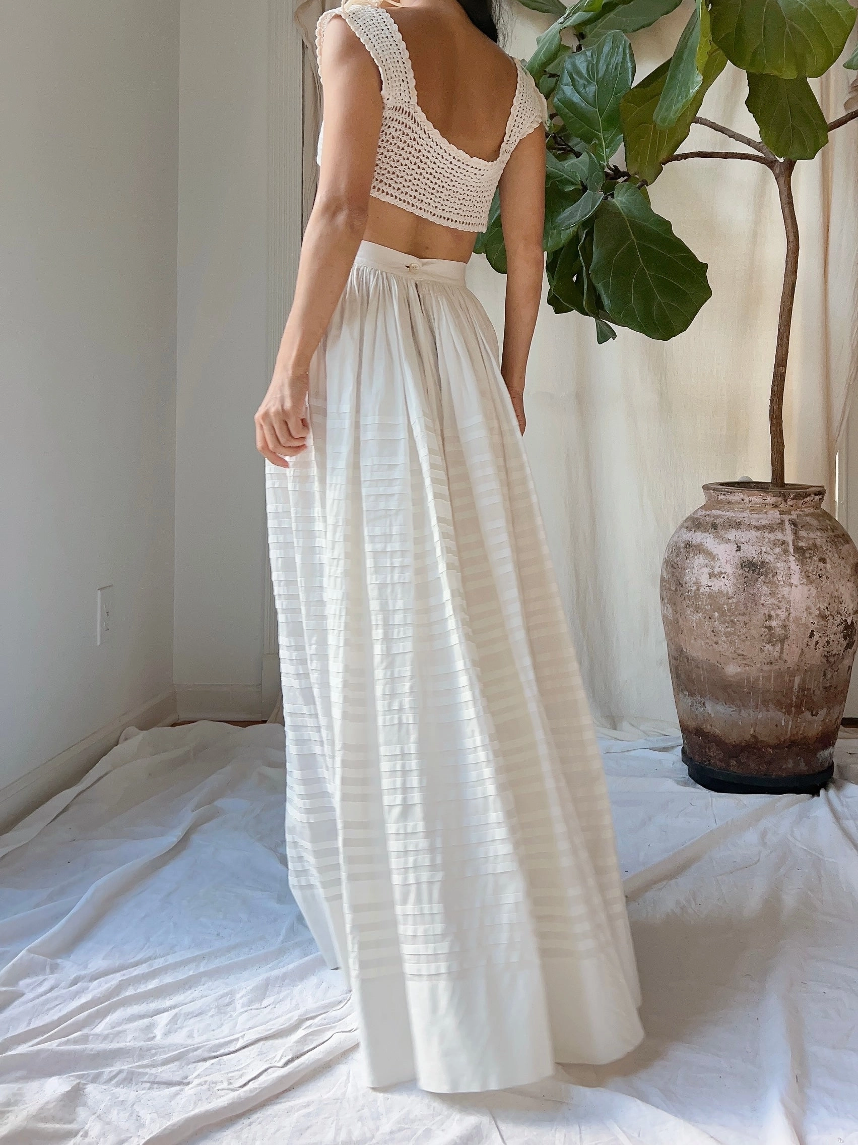 Antique Cotton Skirt - S