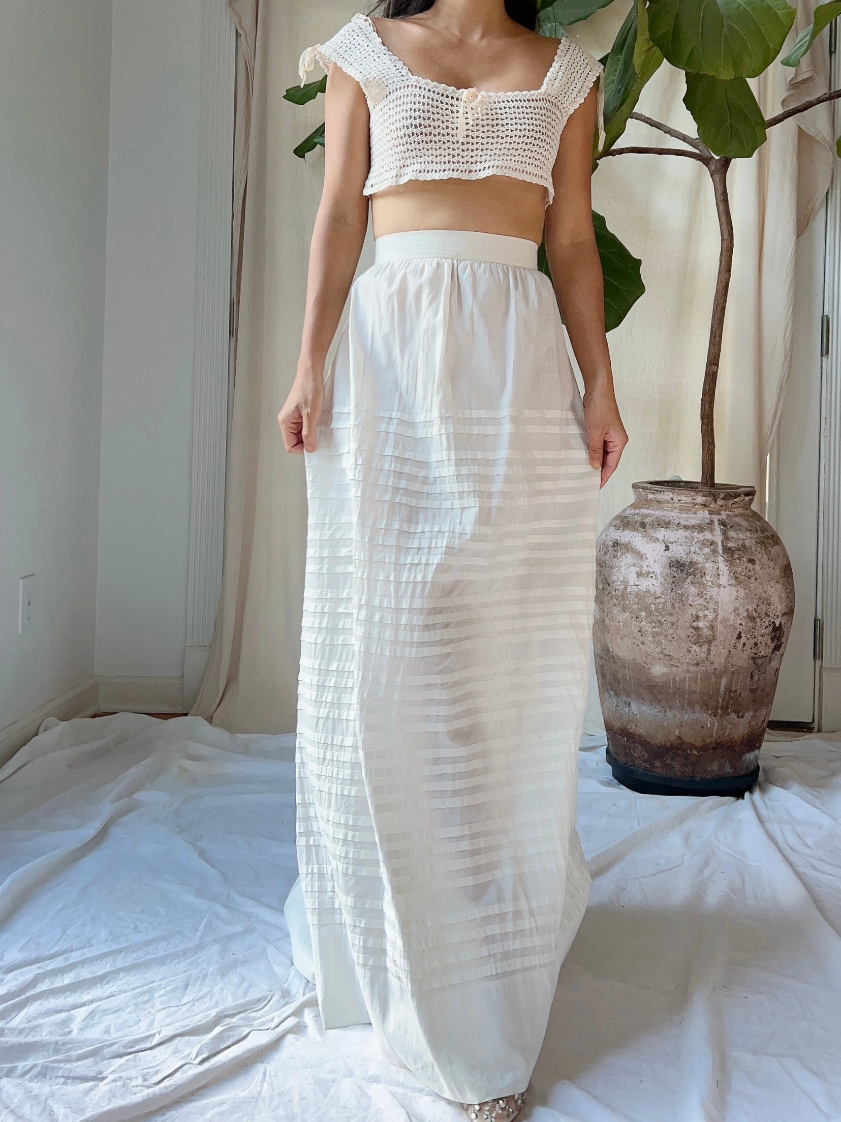 Antique Cotton Skirt - S