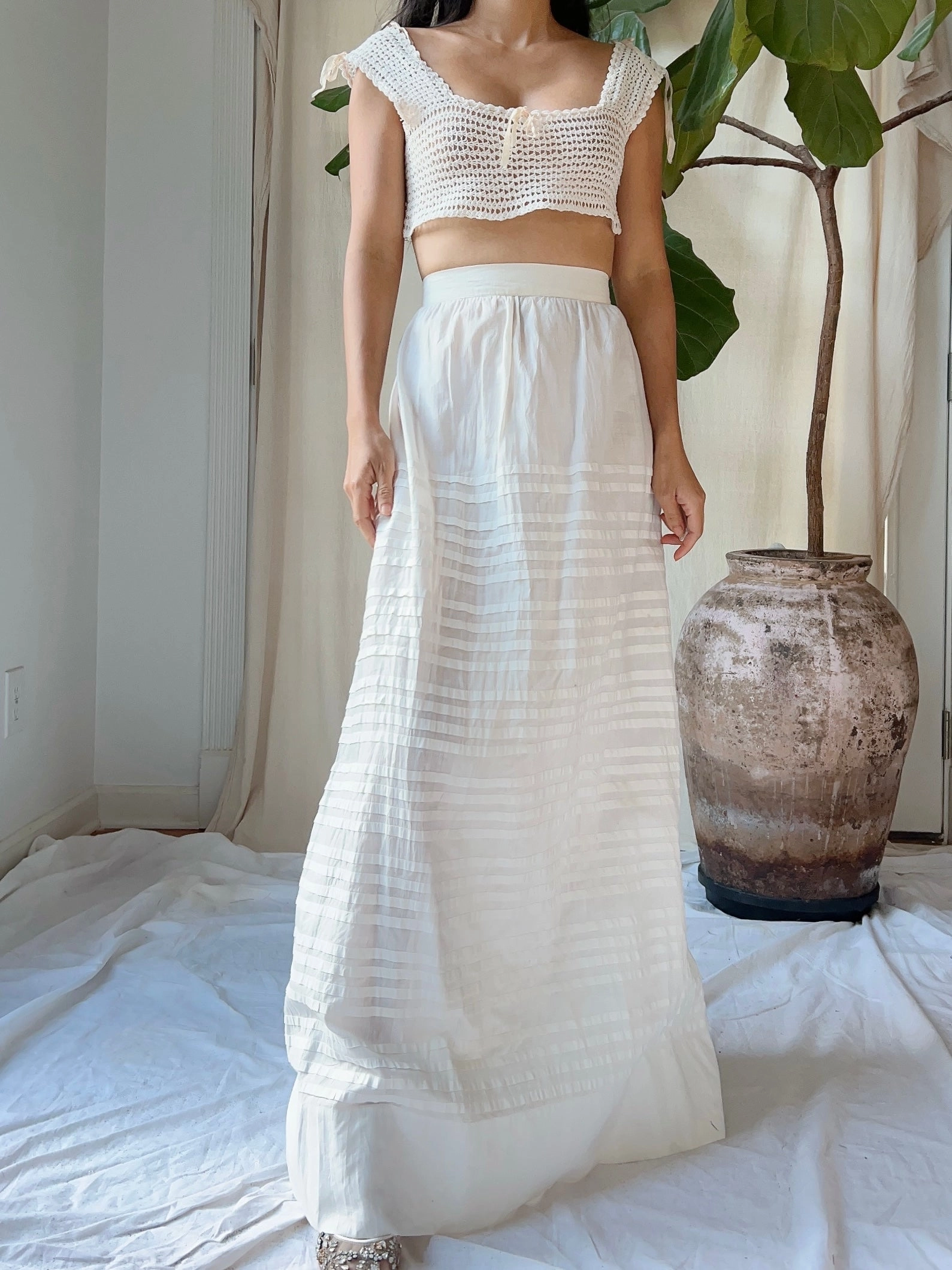 Antique Cotton Skirt - S