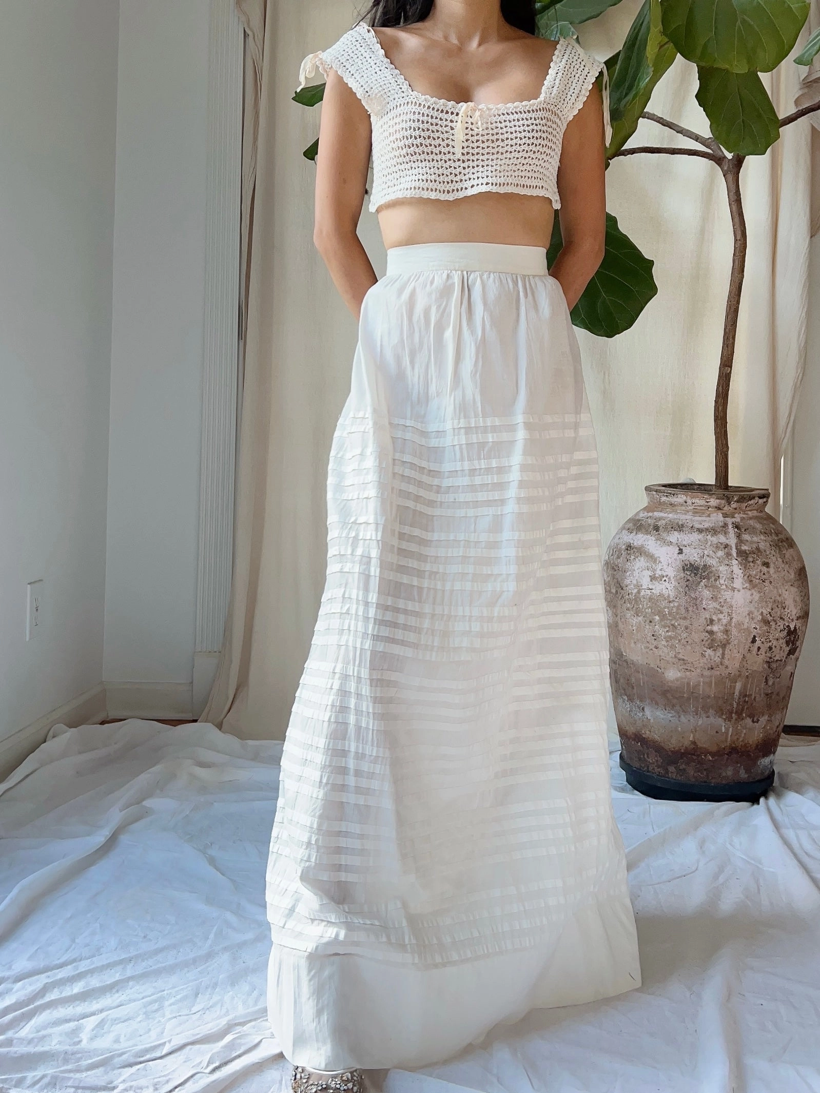 Antique Cotton Skirt - S