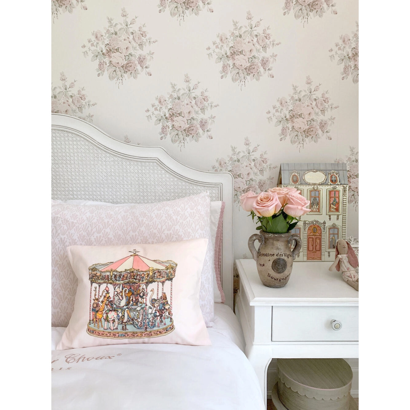 Atelier Choux Satin Cushion - Carousel