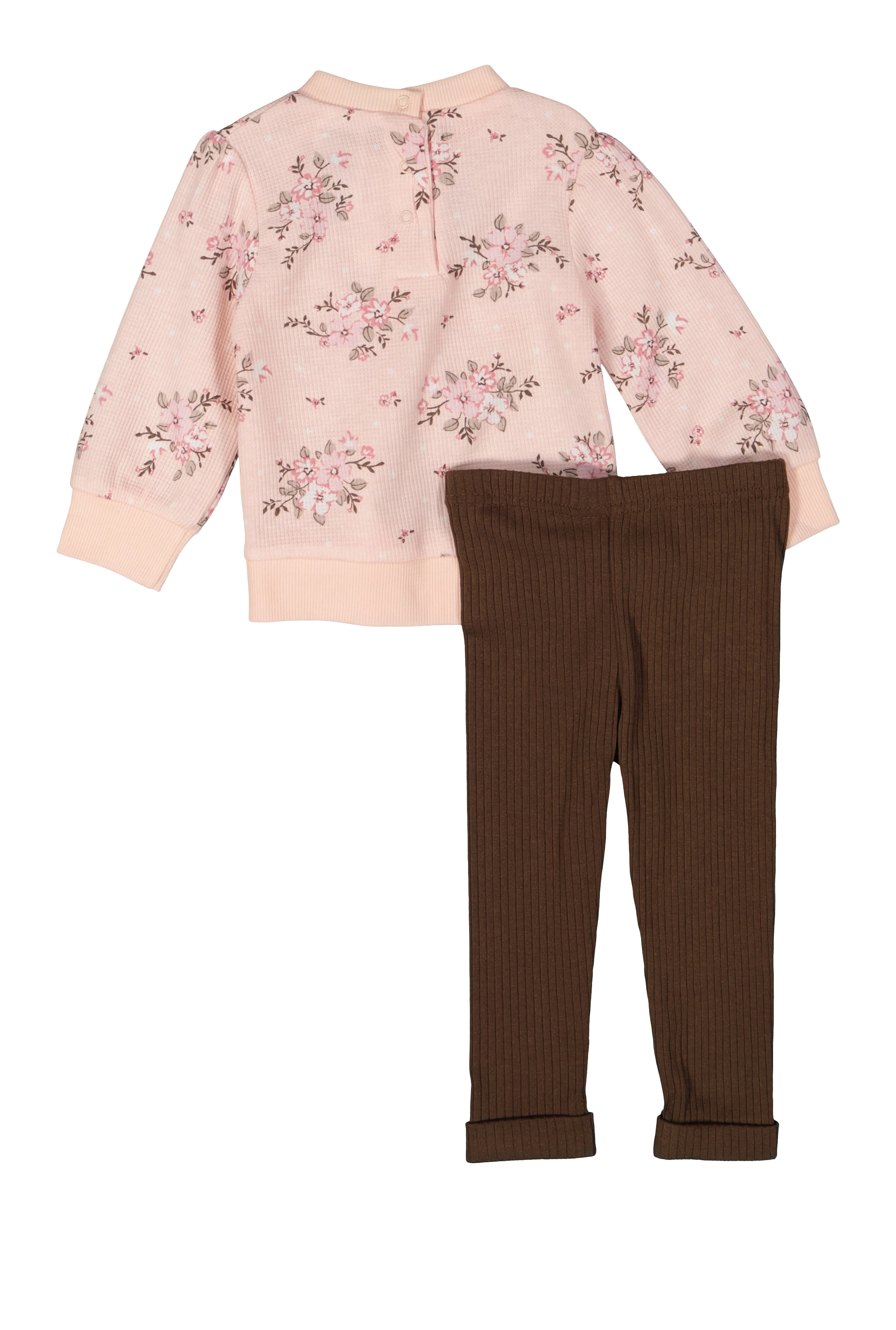 Baby Girls 12-24M Bow Detail Floral Print Top and Leggings