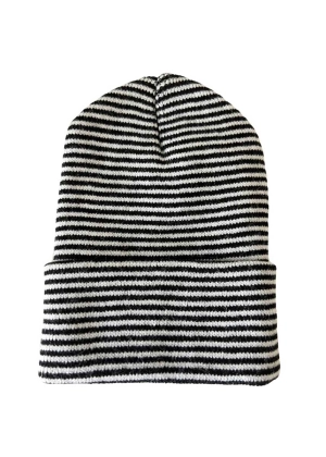 Baby's First Hat - Black/White Stripe