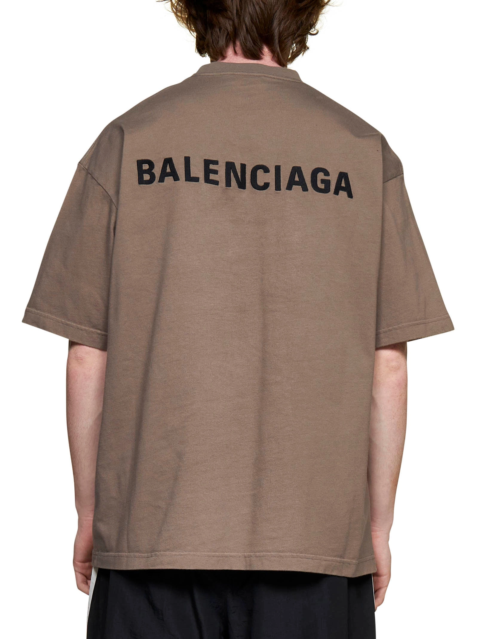 Balenciaga Logo Embroidered Crewneck T-Shirt