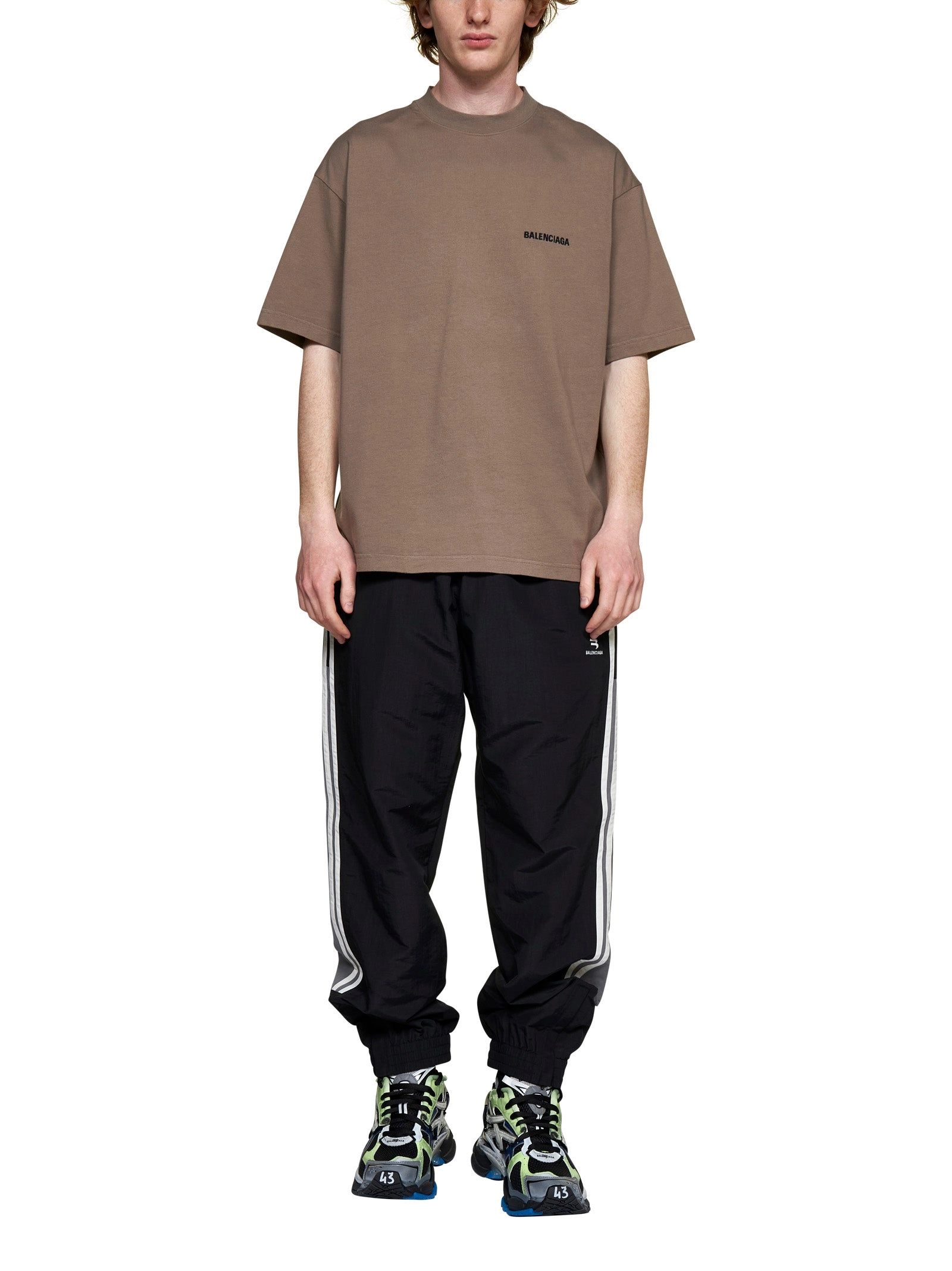 Balenciaga Logo Embroidered Crewneck T-Shirt