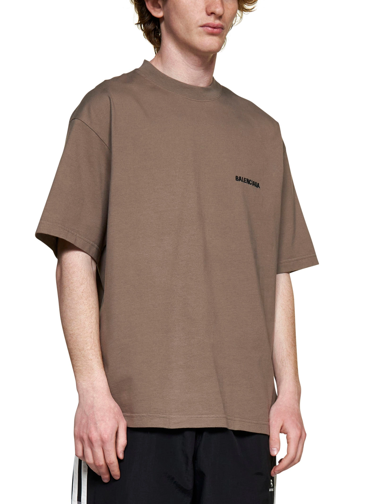 Balenciaga Logo Embroidered Crewneck T-Shirt
