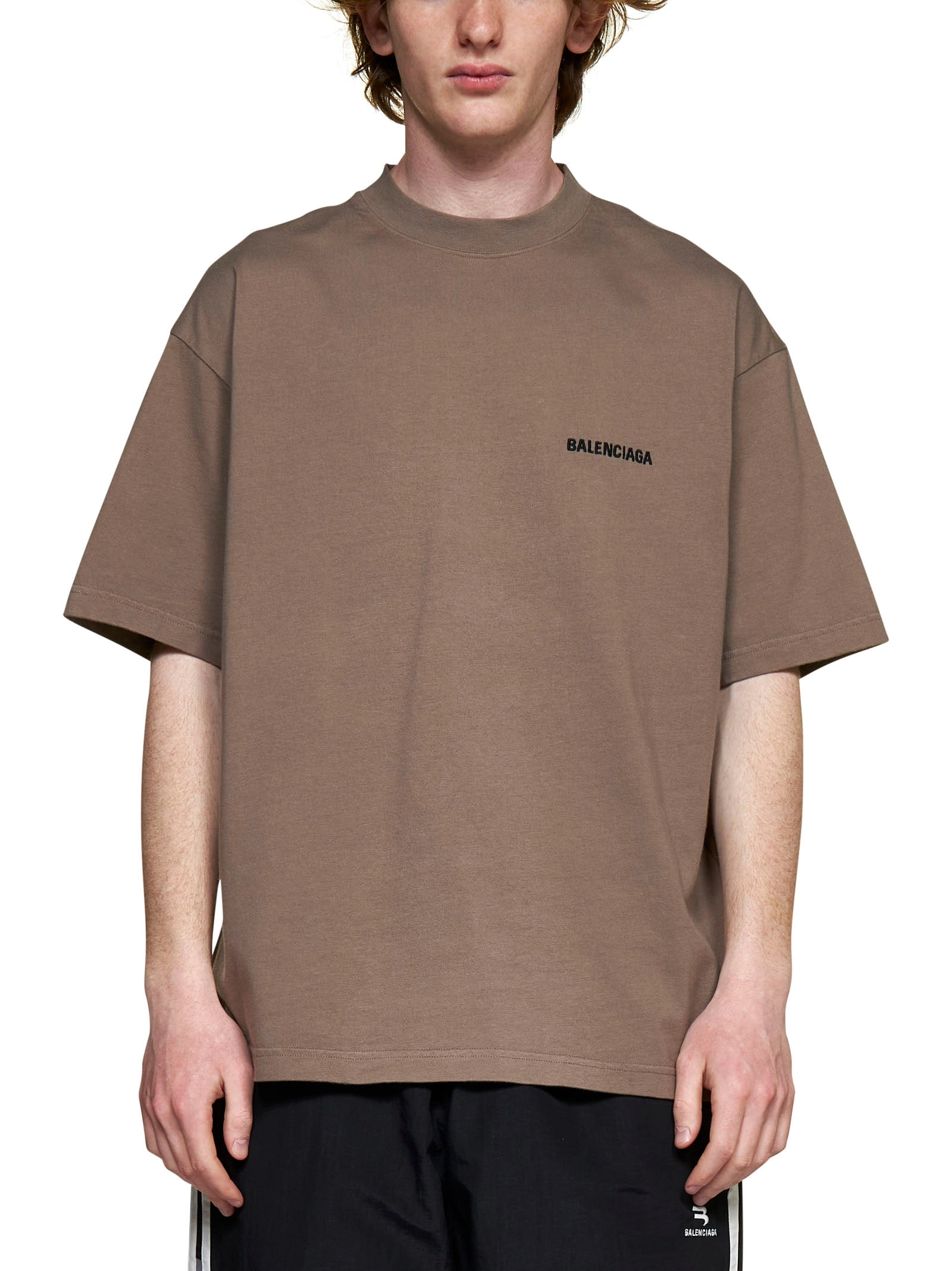 Balenciaga Logo Embroidered Crewneck T-Shirt
