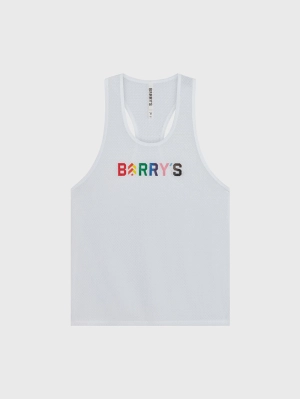 BARRY'S PRIDE RELAY WHITE MESH TANK