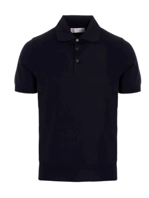 Brunello Cucinelli Buttoned Knit Polo Shirt