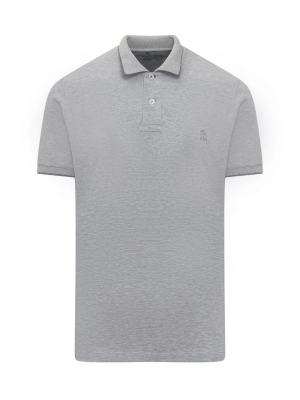 Brunello Cucinelli Logo Embroidered Polo Shirt