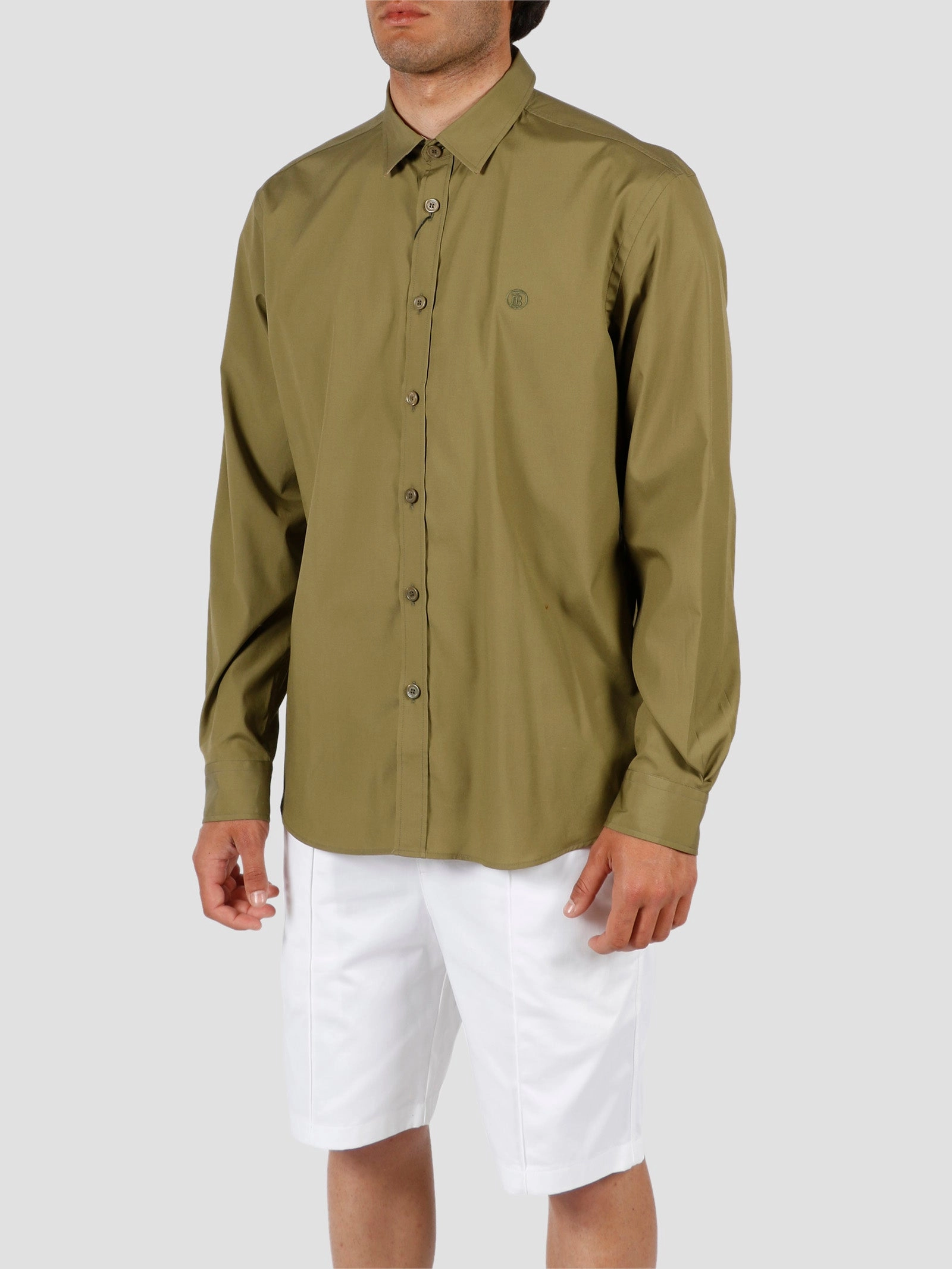 Burberry Monogram Motif Buttoned Poplin Shirt