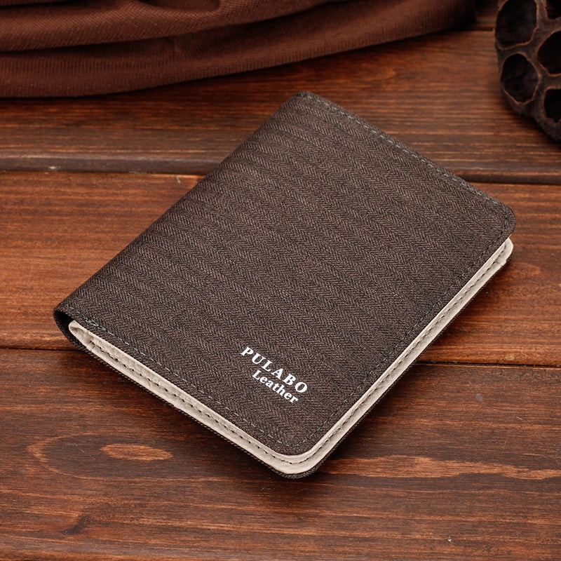 Canvas Wallet Men Short Ultra-thin Zipper Wallet student Card Wallet