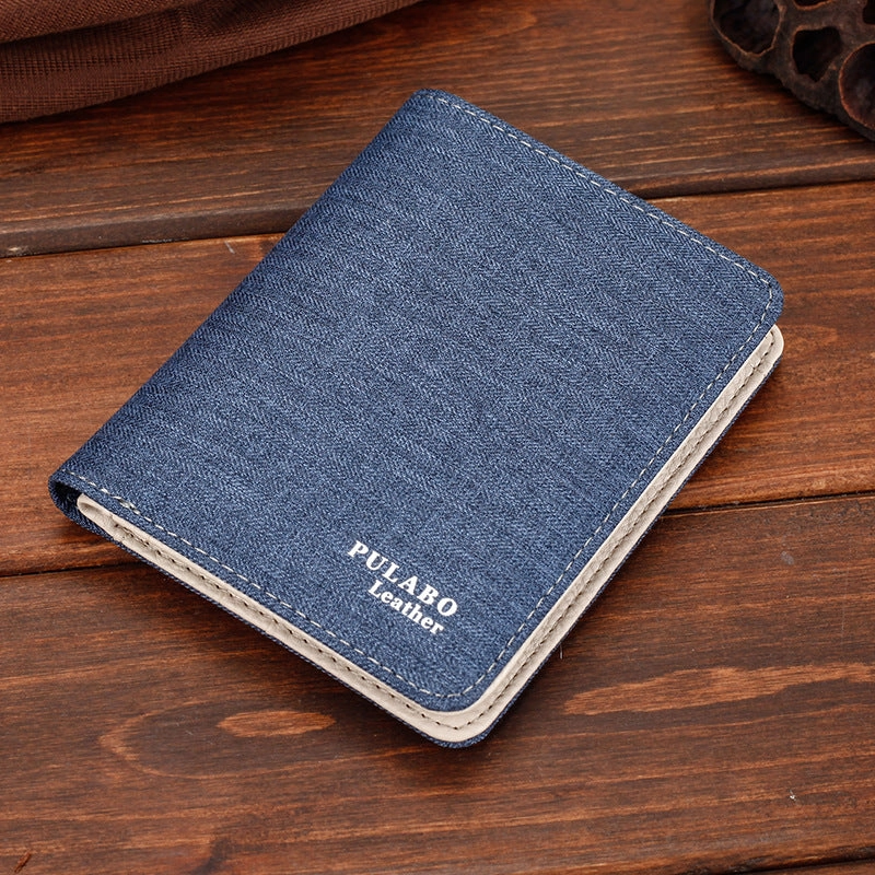 Canvas Wallet Men Short Ultra-thin Zipper Wallet student Card Wallet