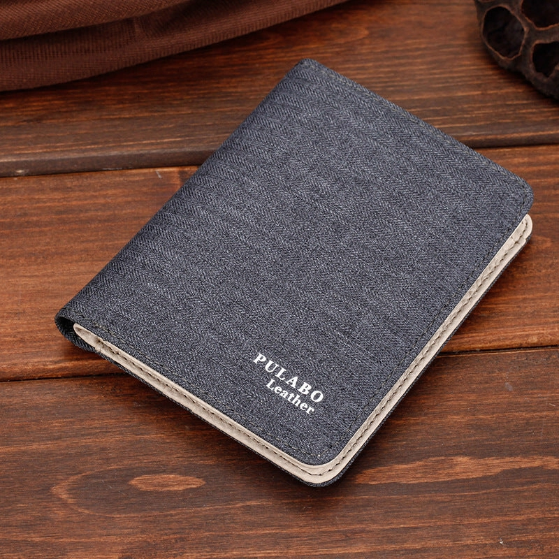 Canvas Wallet Men Short Ultra-thin Zipper Wallet student Card Wallet
