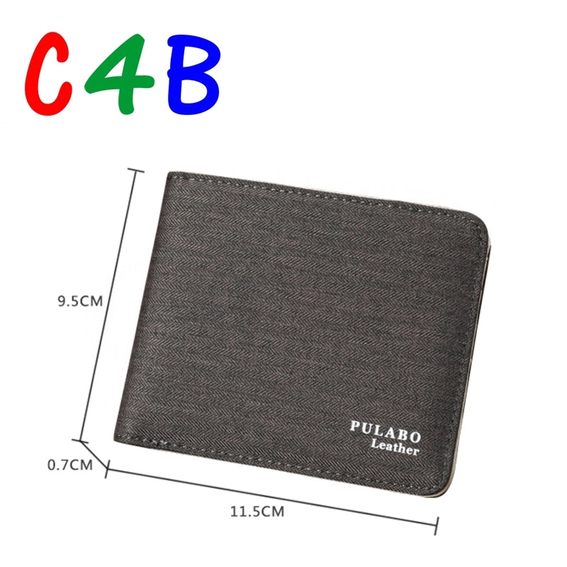 Canvas Wallet Men Short Ultra-thin Zipper Wallet student Card Wallet