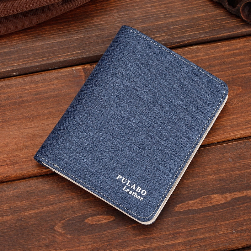 Canvas Wallet Men Short Ultra-thin Zipper Wallet student Card Wallet