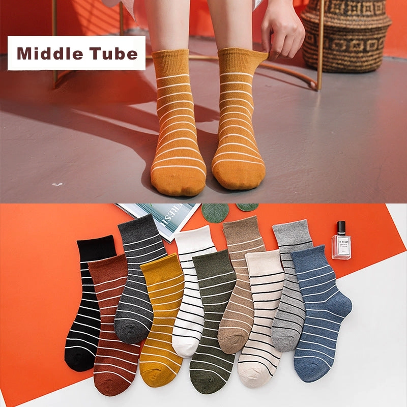 Cotton Socks 10 pairs - C4B 04 Middle Tube Style