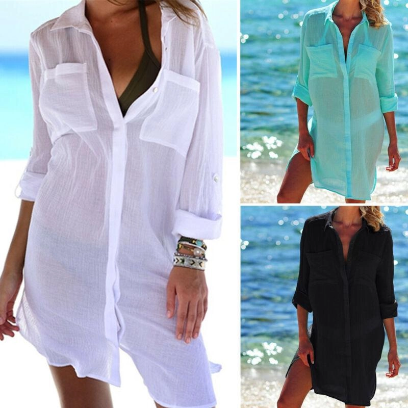 Cotton Tunics for Beach Women Swimsuit Cover-ups