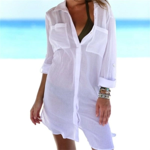 Cotton Tunics for Beach Women Swimsuit Cover-ups