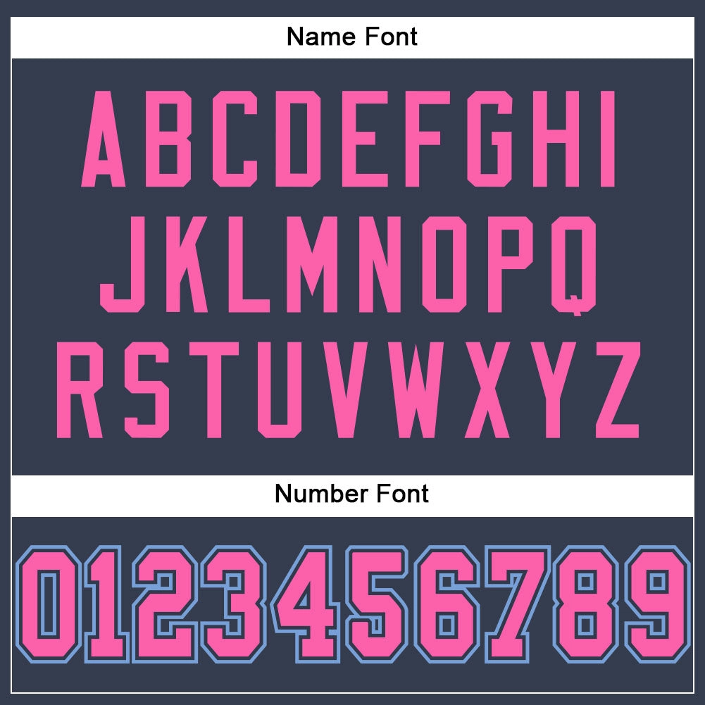 Custom Navy Pink-Light Blue Mesh Authentic Football Jersey