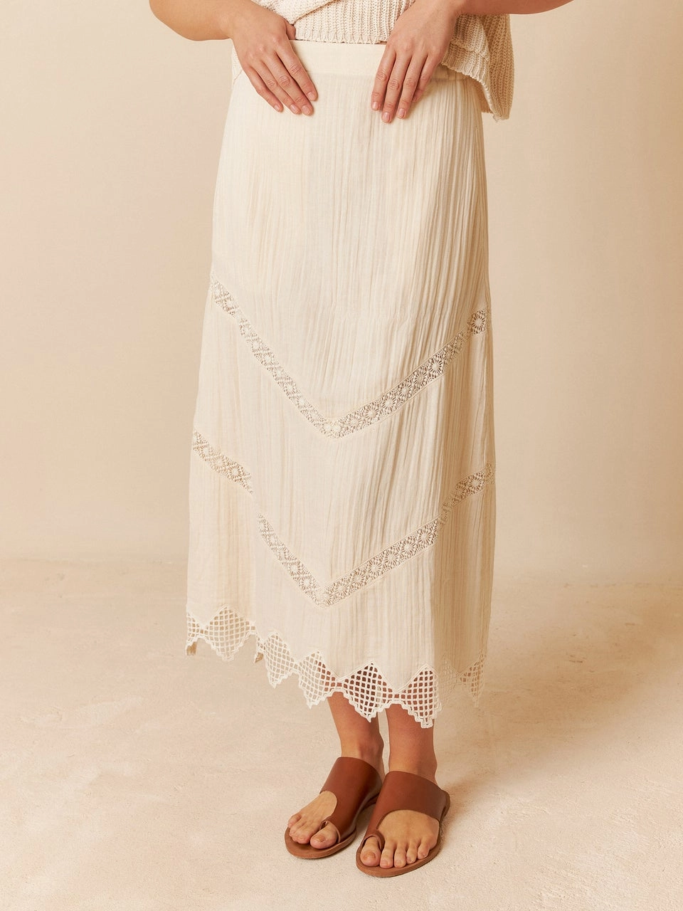 Double Gauze Skirt Bk208 Crudo