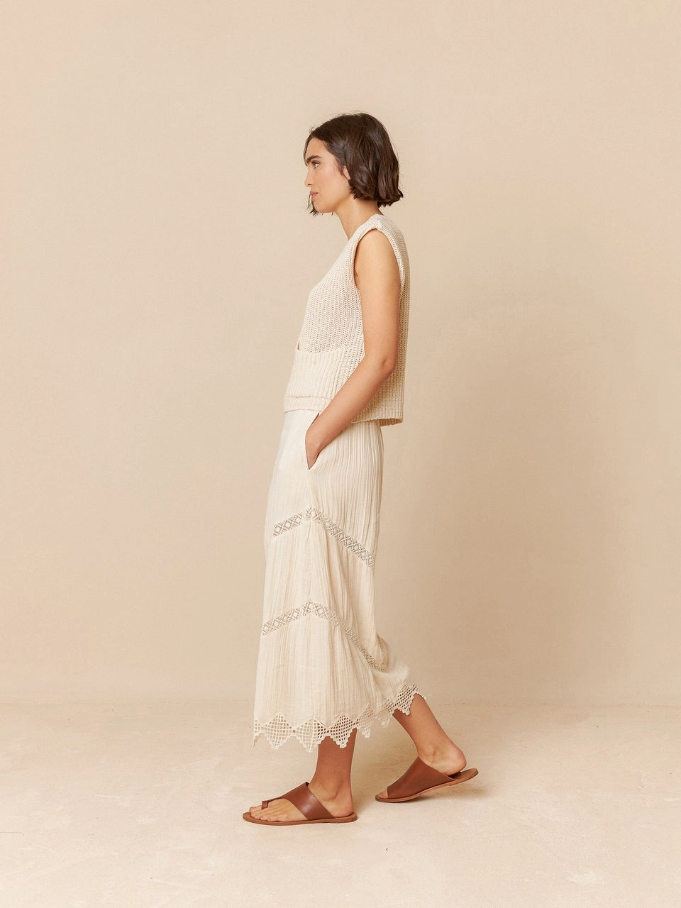 Double Gauze Skirt Bk208 Crudo