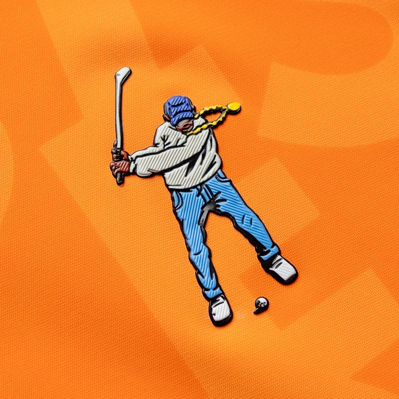 Eastside Golf Snap Placket Polo - Cantaloupe Shuffle Print