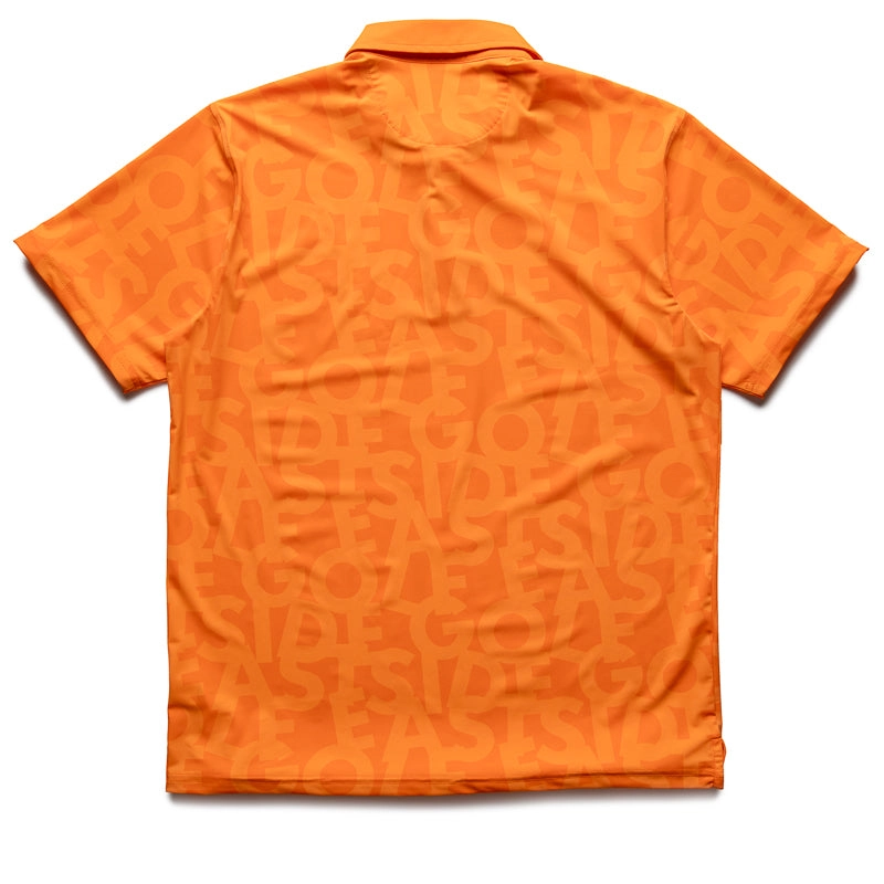 Eastside Golf Snap Placket Polo - Cantaloupe Shuffle Print