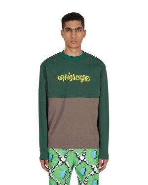 Embroidered Football Longsleeve T-Shirt Green