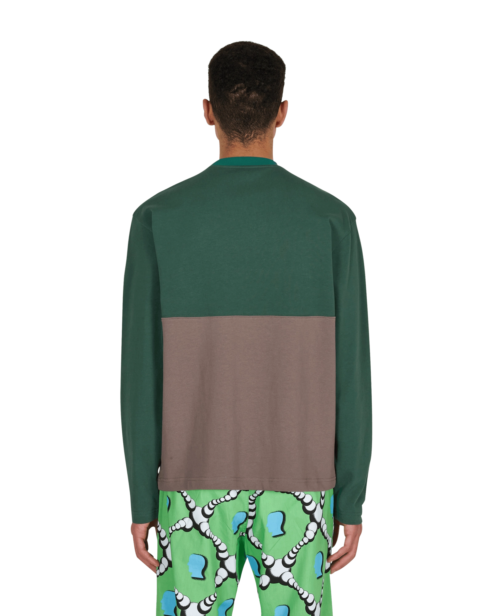 Embroidered Football Longsleeve T-Shirt Green
