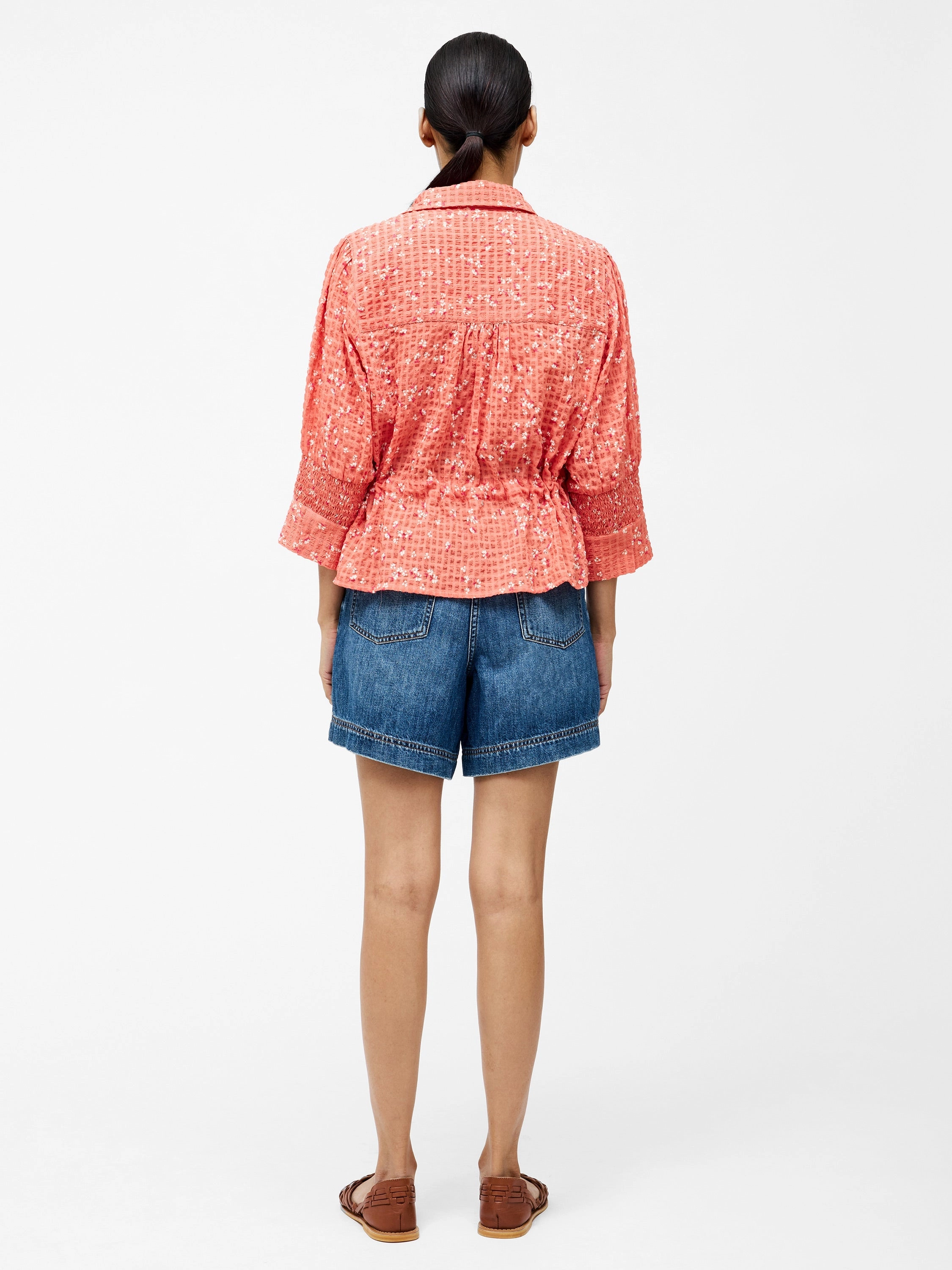 Erin Seersucker Tie Waist Shirt