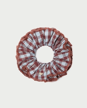 Felice Maroon Layered Scrunchie