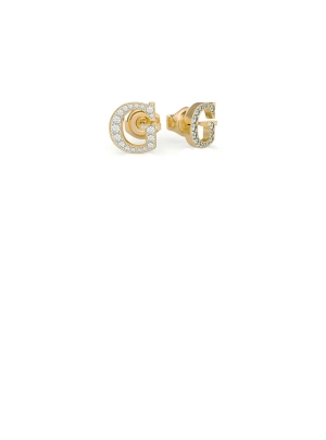 Gold Party Pave Logo Stud Earrings