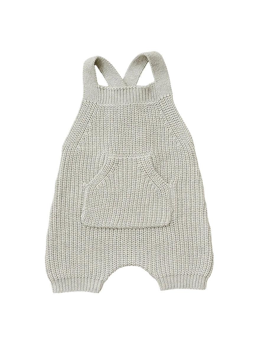 Heather Grey Pocket Knit Overalls