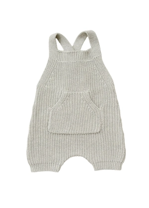 Heather Grey Pocket Knit Overalls