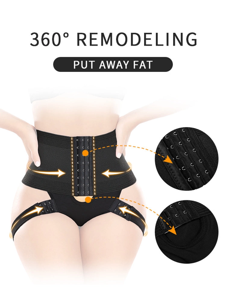 High-Waist Tummy Control Butt Lifting Shapewear Briefs with Adjustable Hip Bands
