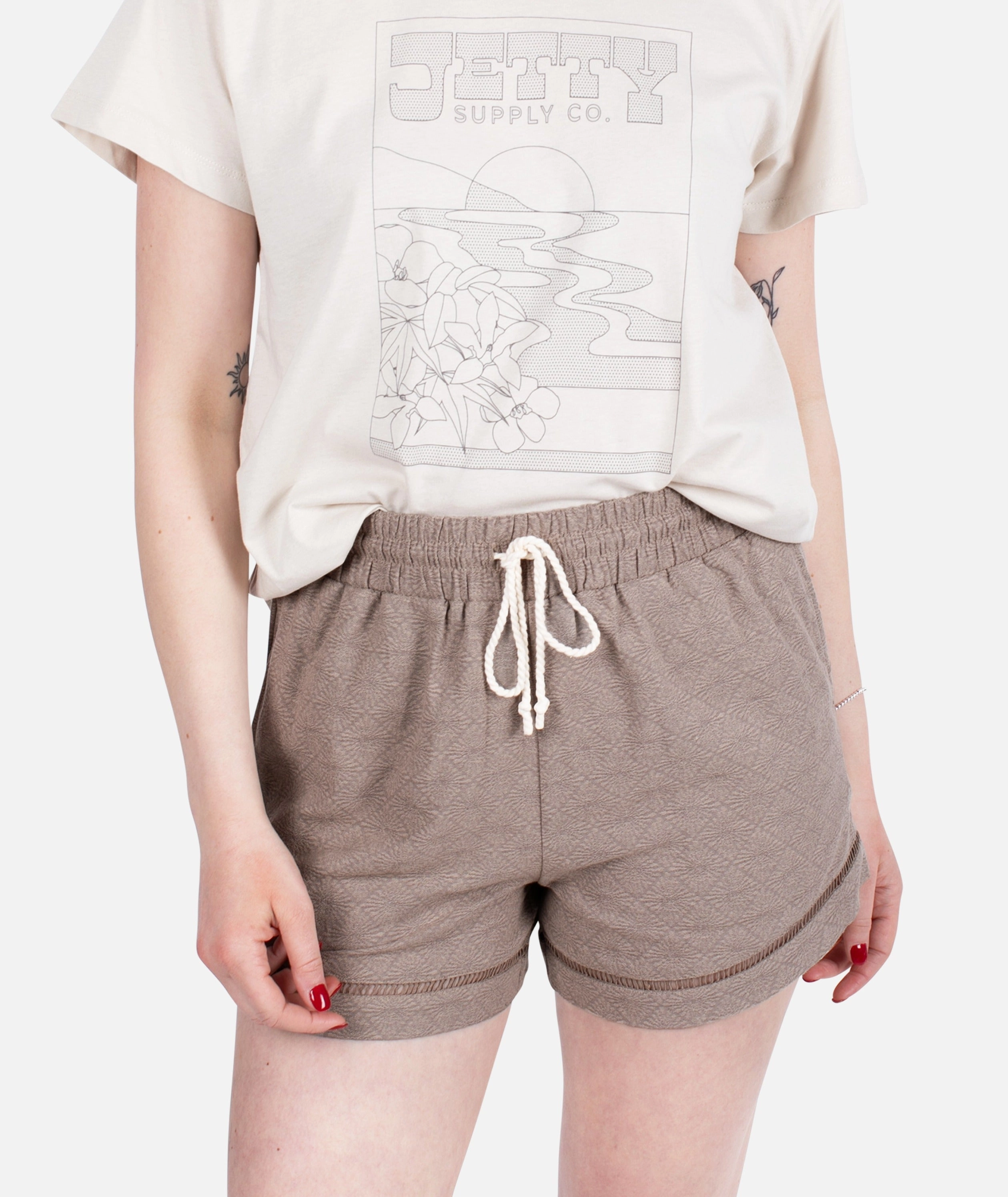 Jacquard Dune Short - Brown