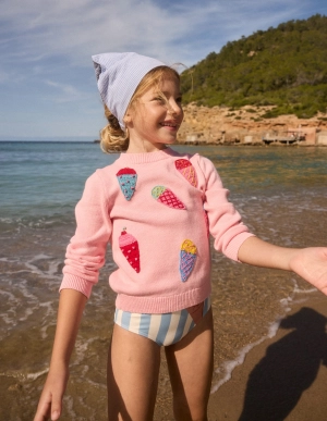 Karina Fun Crochet Jumper-Soft Pink Ice Creams