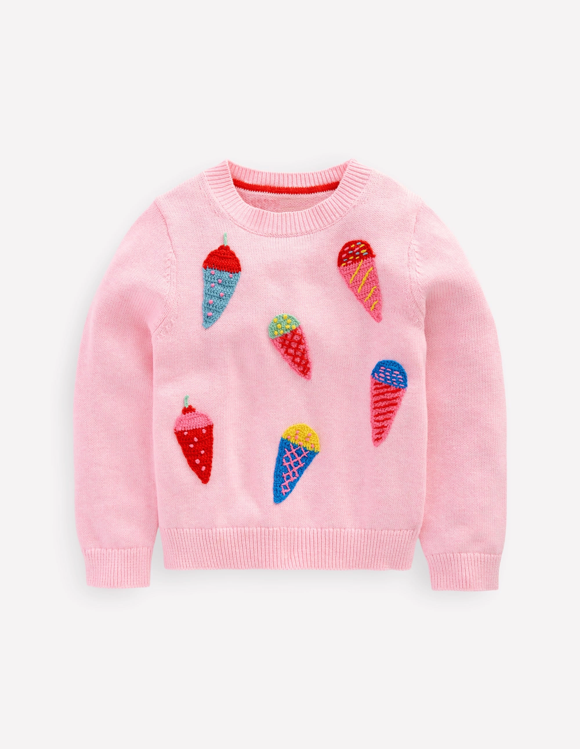 Karina Fun Crochet Jumper-Soft Pink Ice Creams