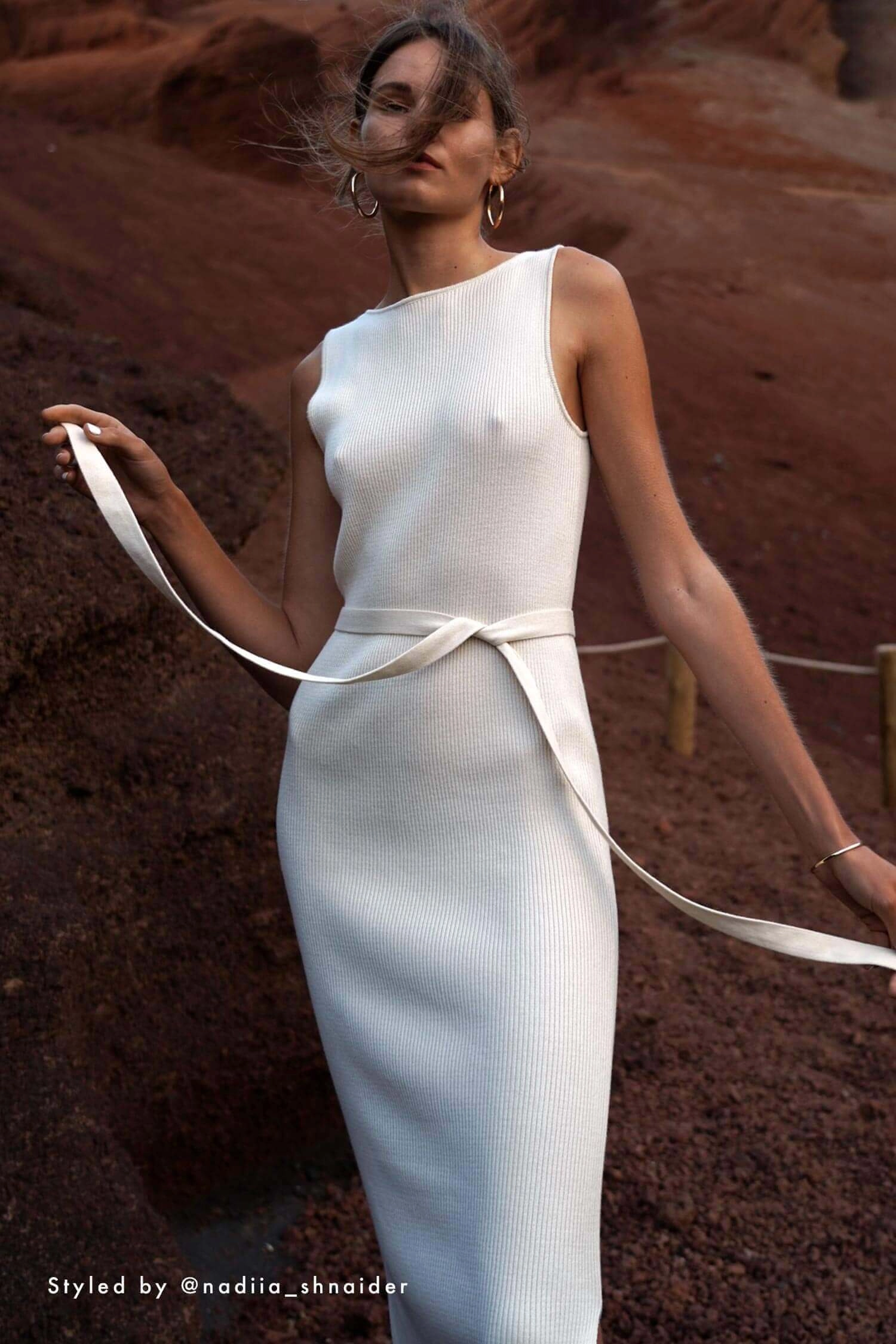 Knitted Organic Cotton Boat Neck Dress | Multiple Colours