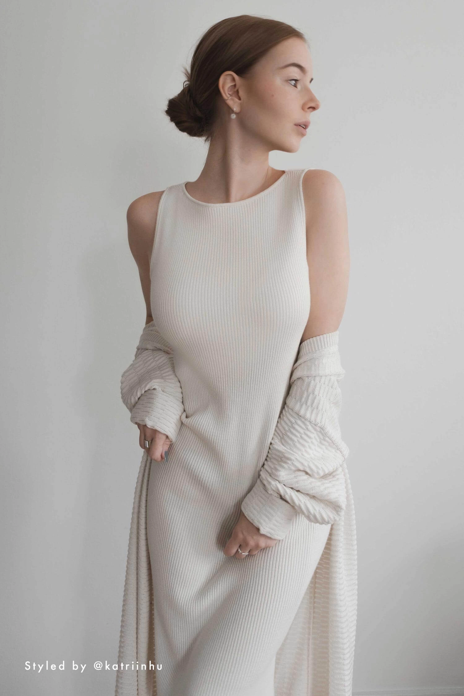 Knitted Organic Cotton Boat Neck Dress | Multiple Colours
